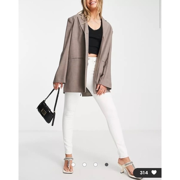 Topshop Jamie High Rise Skinny Ankle Jeans Jegging in Off White US 10 - Picture 3 of 12